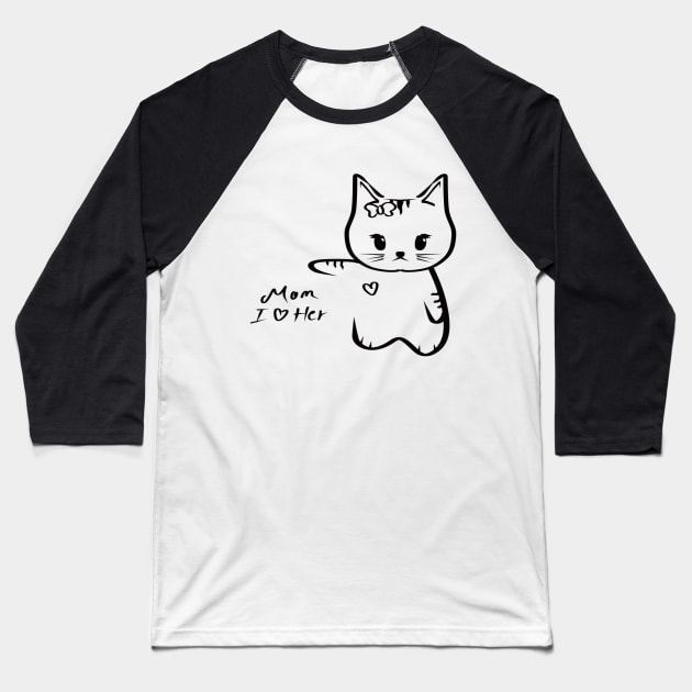 Mom I Love Her Baseball T-Shirt by Introvert Home 